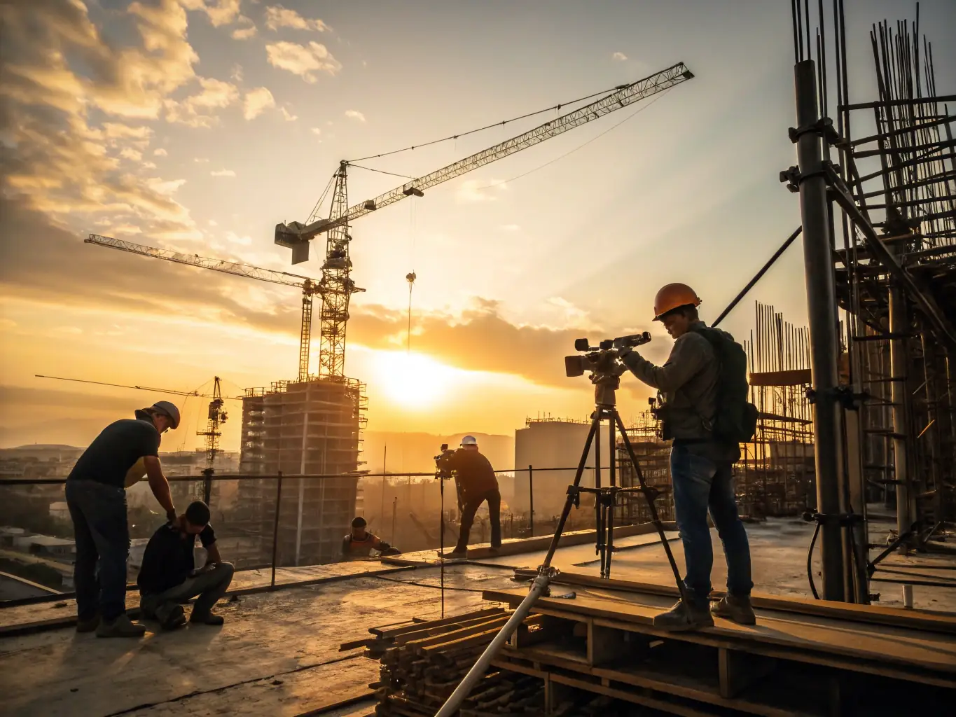 A Gantt chart overlay demonstrating optimized construction timelines, highlighting efficiency in federal construction projects.